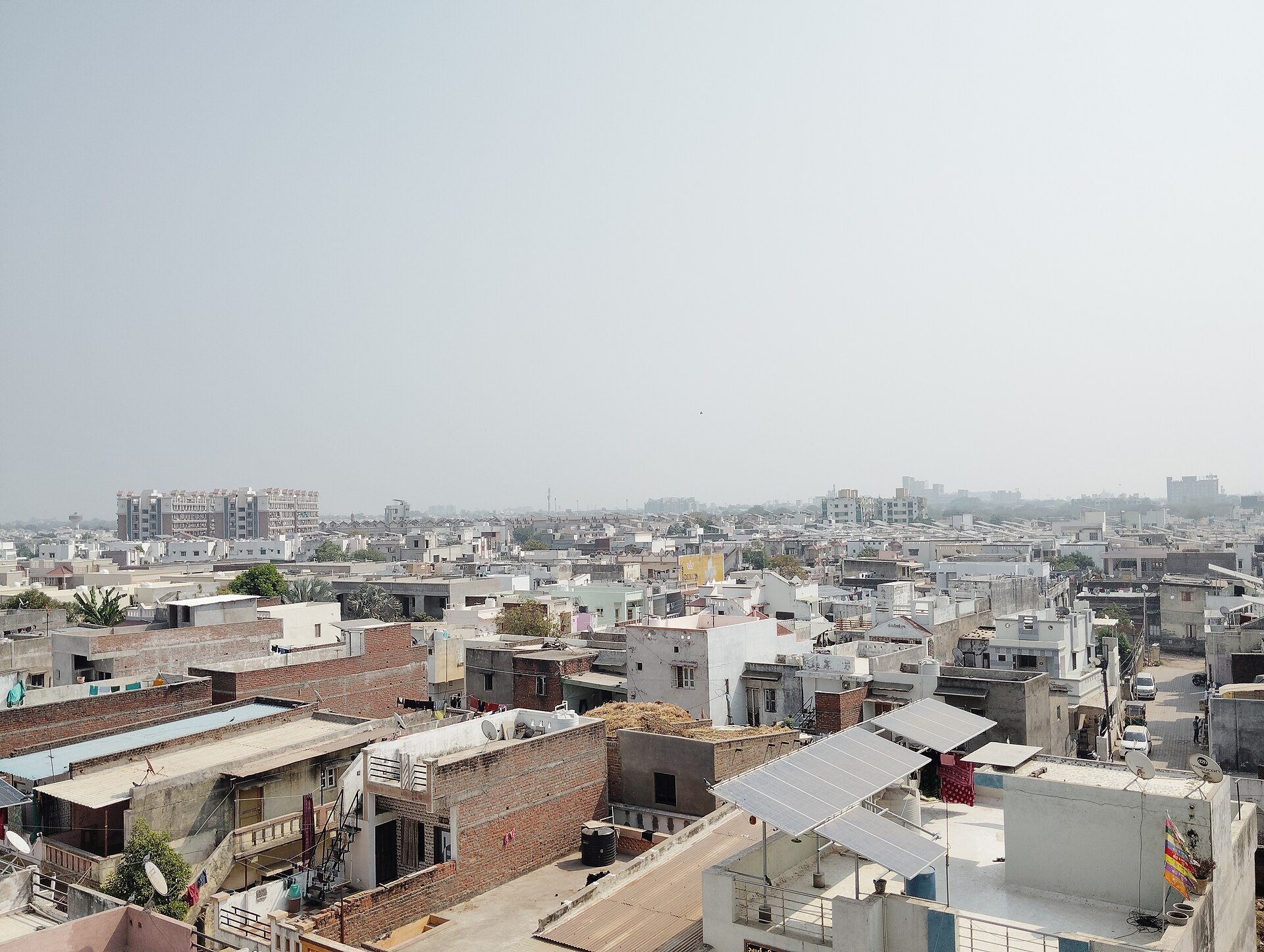 Rooftop solar panels installed on homes in India