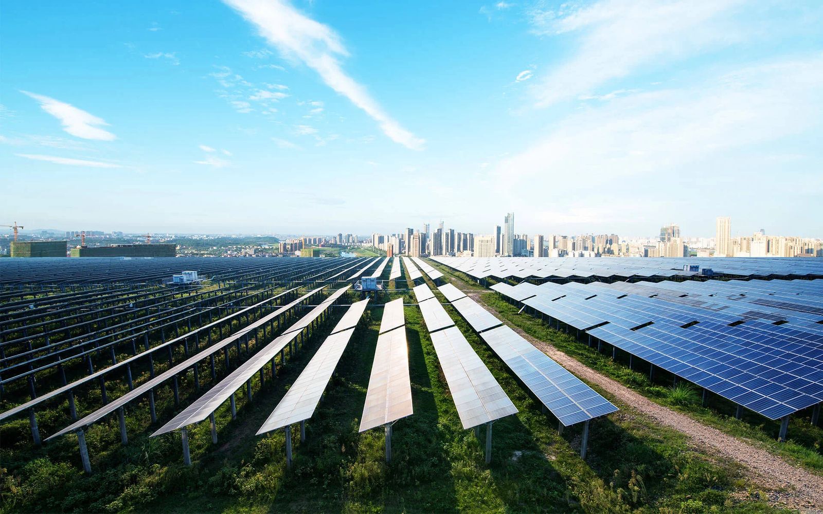 Large ground-mount solar plant for an industrial unit